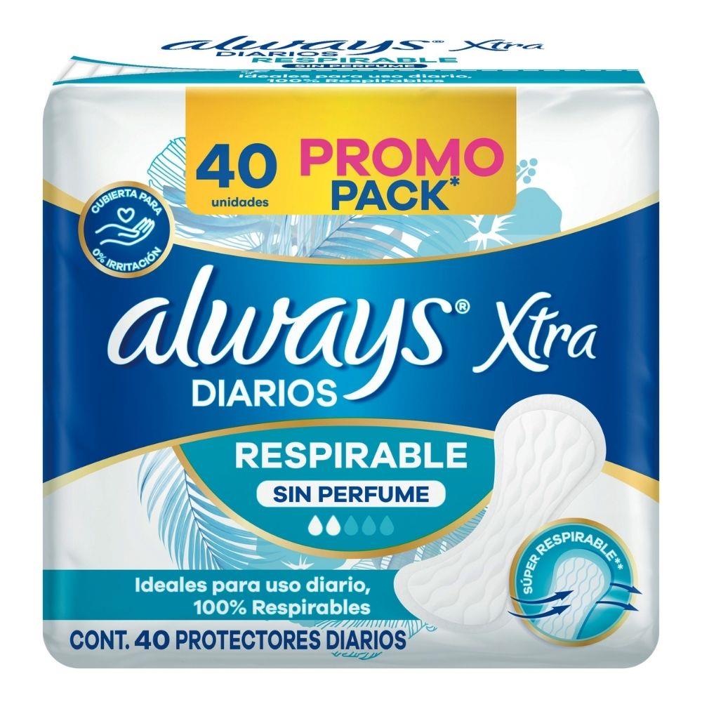ALWAYS XTRA DIARIOS RESPIRABLE S/P 40UD