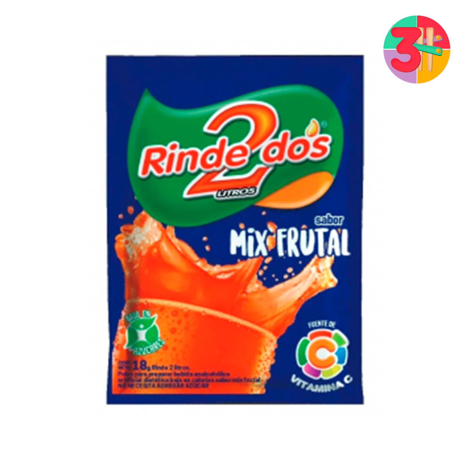 JUGO RINDE DOS MIX-FRUTAL X 18 G