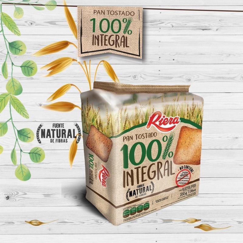 RIERA TOSTADAS 100% INTEGRALES 200G