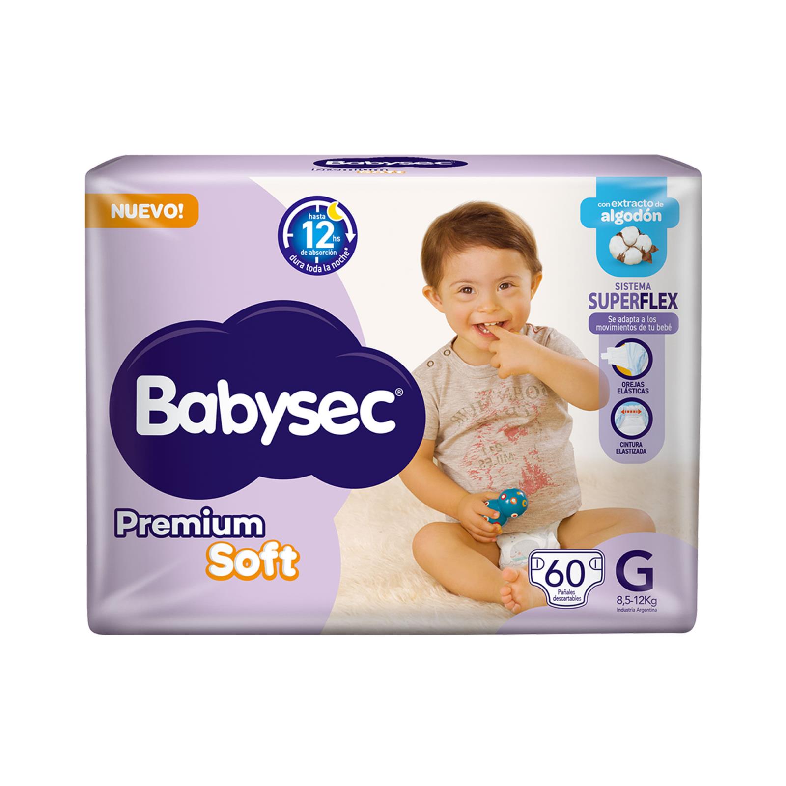 PAÑAL BABYSEC PREMIUM SOFT G/60UD
