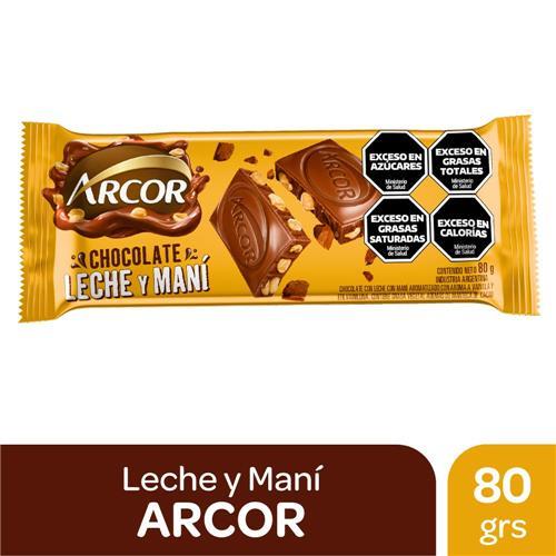 ARCOR CHOCOLATE LECHE Y MANI 80G