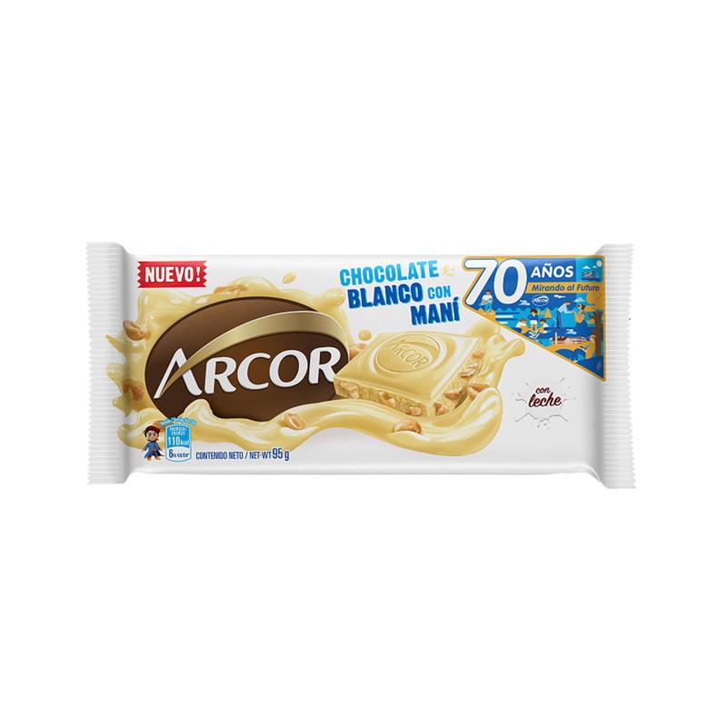 ARCOR CHOCOLATE BLANCO Y MANI 80G