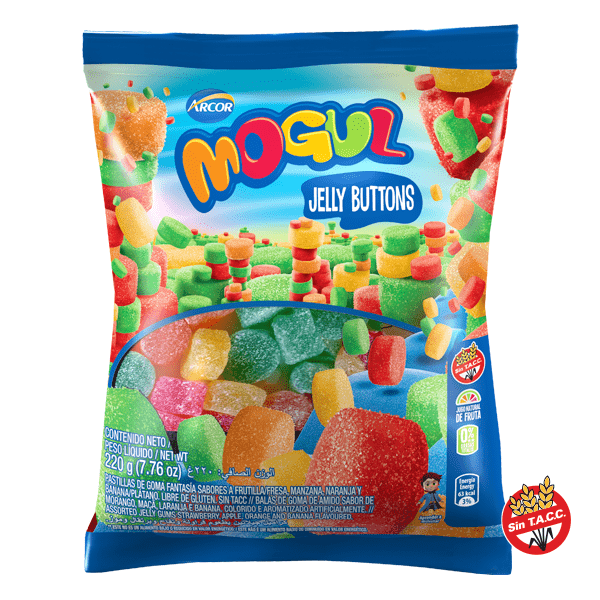 ARCOR MOGUL JELLY BUTTONS 220G