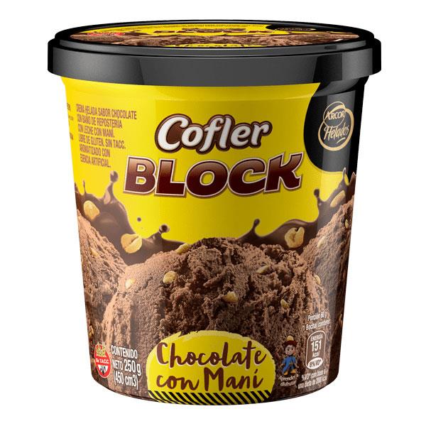 HELADO COFLER BLOCK CHOCOLATE CON MANI 450 GR