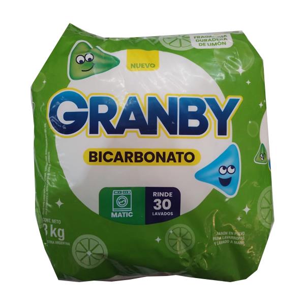 GRANBY JAVON EN POLVO MATIC BICARBONATO 3KG
