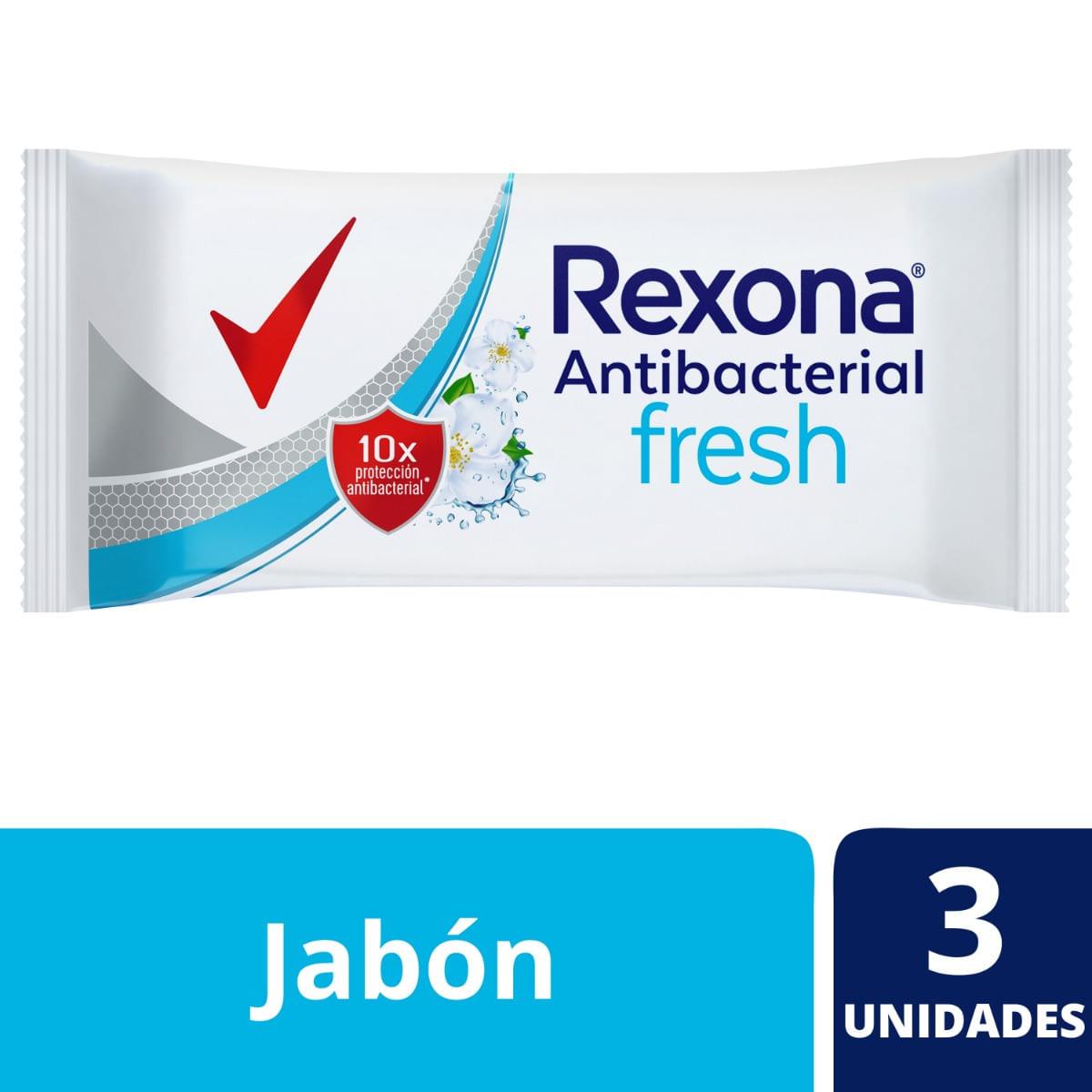 REXONA ANTIBACTERIAL 99.99% FREH 3X90G C/U