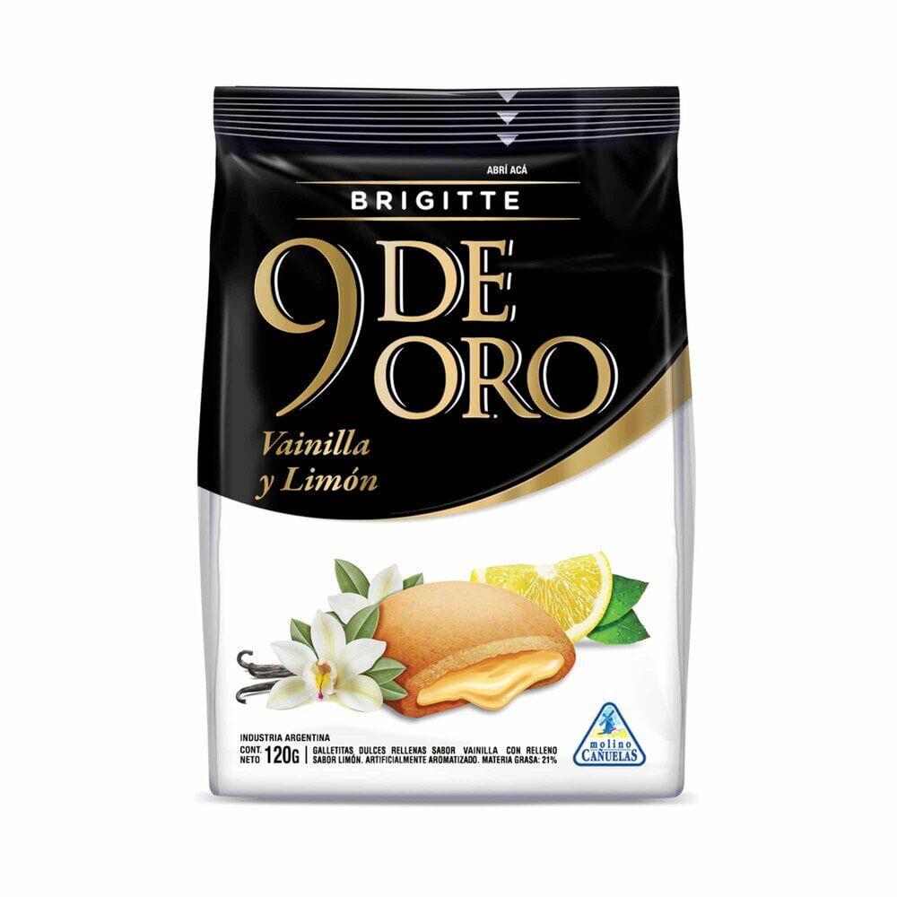 GALLETITAS 9 DE ORO BRIGITTE VAINILLA Y LIMON X 120 GS