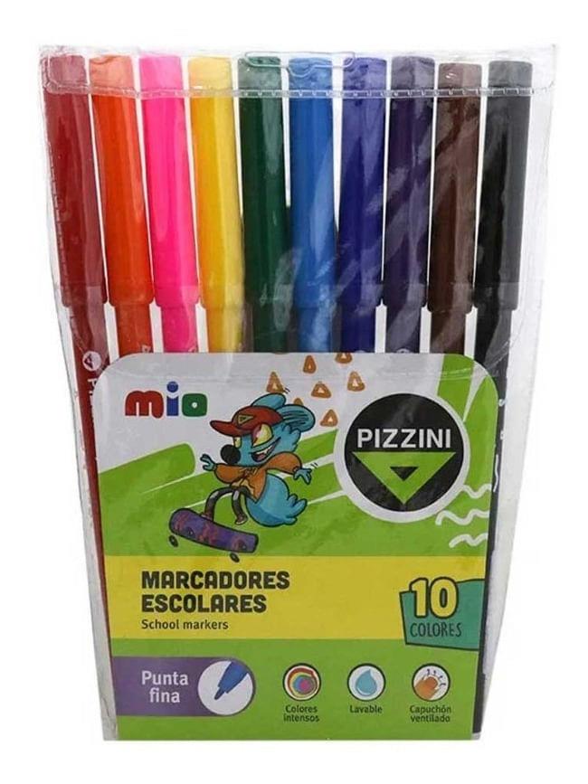 MARCADORES DE COLORES MIO PIZZINI  X 10 UNID,