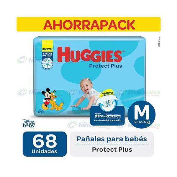 PAÑAL HUGGIES PROTECT PLUS "M" 68UD