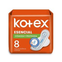 KOTEX ESENCIAL TOHALLAS CON ALAS 8UD