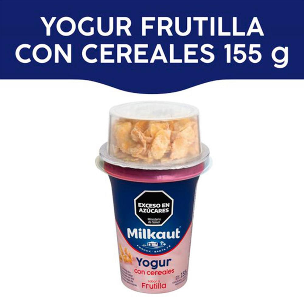 MILKAUT YOGUR CON CEREAL FRUTILLA 155G