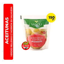ACEITUNA VERDE RELLENA C/ MORRON VANOLI DOY PACK X 150 GS