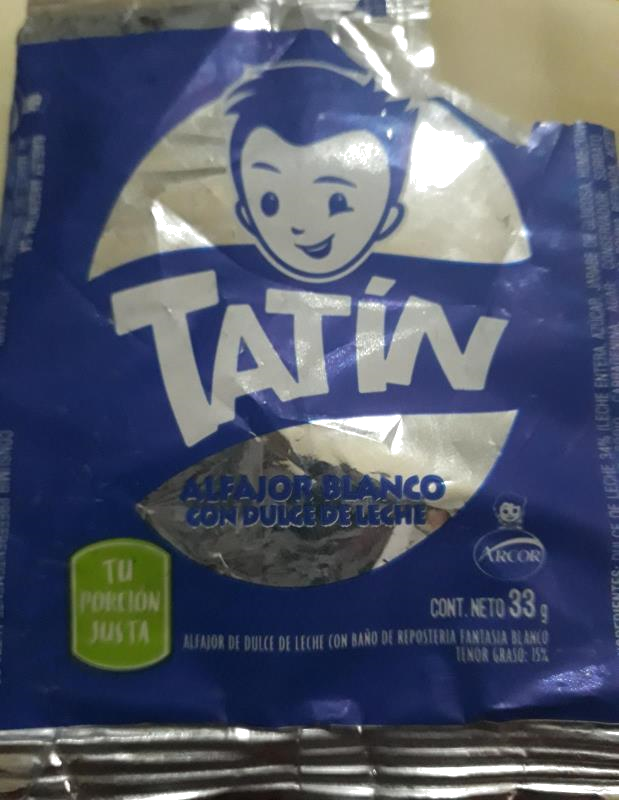 ALFAJOR TATIN SIMPLE BLANCO X 33 GR.