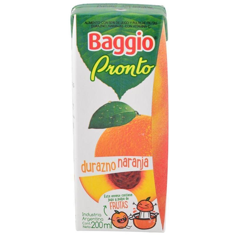 JUGO BAGGIO PRONTO DURAZNO-NARANJA 200 ML
