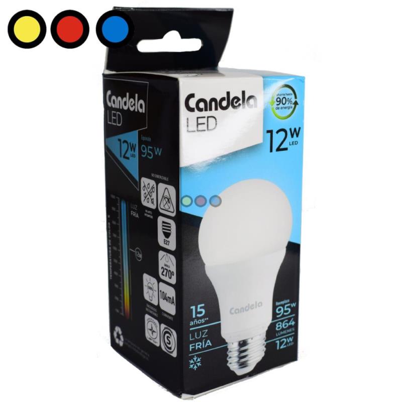 LAMPARA CANDELA LUZ FRIA LED 12 W