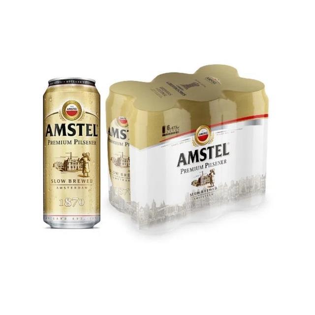 CERVEZA AMSTEL LAGER LATA 473CC