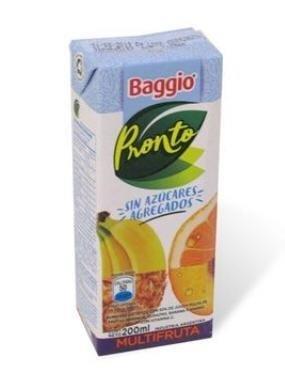 JUGO BAGGIO PRONTO MULTIFRUTA S/AZUCAR 200ML