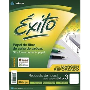 HOJA EXITO RAYADA MARGEN REFORZADO X 96 U.