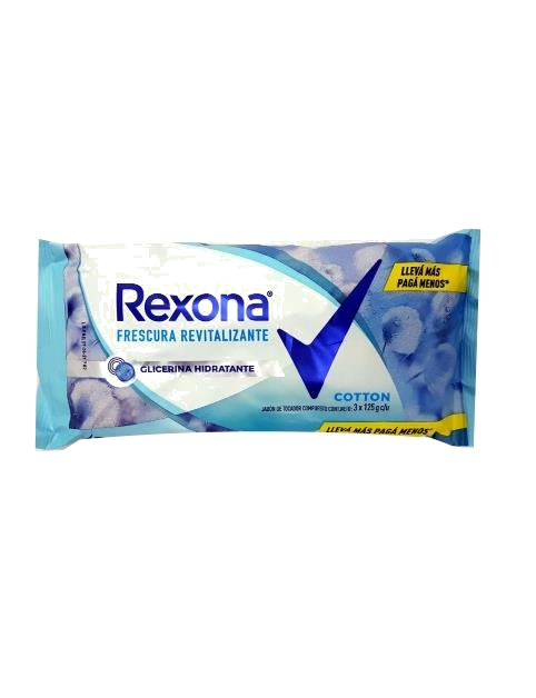 JABON TOC. REXONA COTTON 3 X 125 G