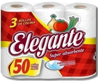 ROLLO DE COCINA ELEGANTE X 3UN X 50PAÑOS
