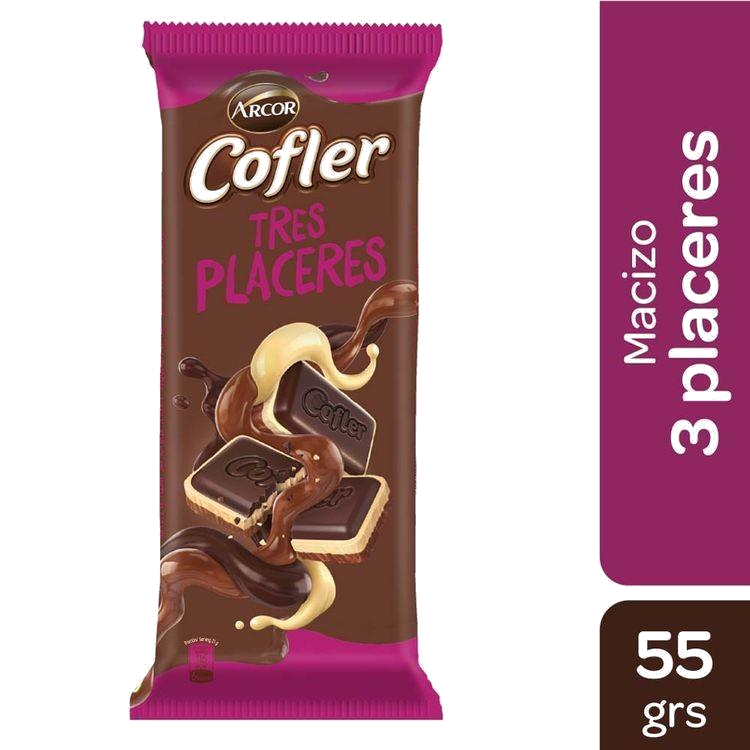 COFLER CHOCOLATE TRES PLACERES X55GRS