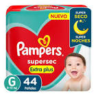 PAÑAL PAMPERS SUPERSEC HIPOALERGEN. 44U.