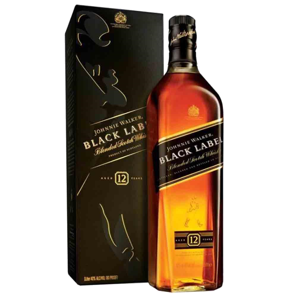 WHISKY JOHNNIE WALKER BLACK LABEL CAJA 750ML