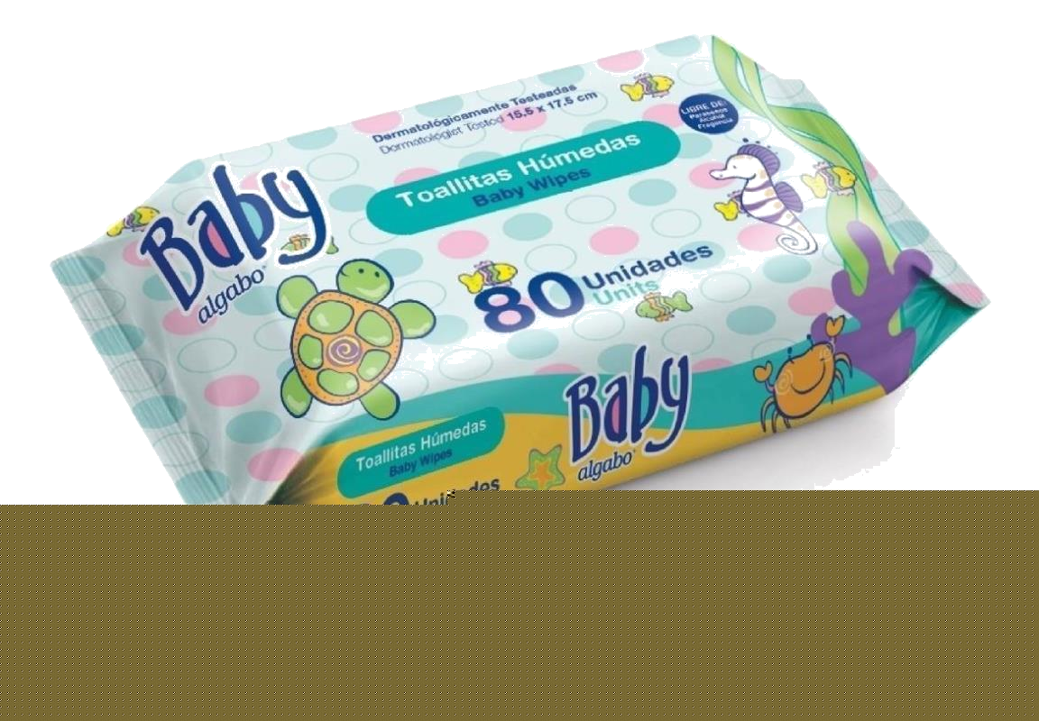 ALGABO BABY WIPES TOALLITAS HUMEDAS X 80 UNIDADES