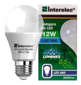 INTERELEC LAMPARA A60 LED LUZ DIA X12W