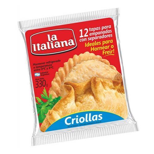 TAPAS DE EMPANADA LA ITALIANA CRIOLLA 330 GR