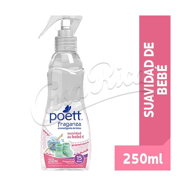 POETT FRAGANZA AROMATIZANTE DE TELAS SUAVIDAD BEBE SPRAY X 250 ML