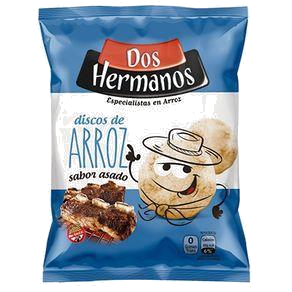 DISCOS DE ARROZ DOS HERMANOS SABOR ASADO X 80 GR.