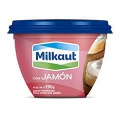 QUESO UNTABLE MILKAUT CON JAMON X 190 GR.