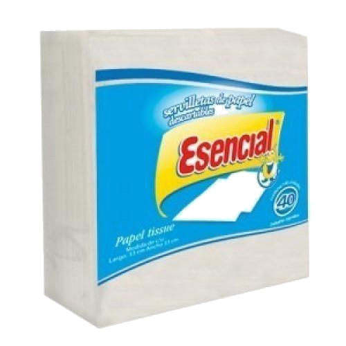 SERVILLETAS ESENCIAL BLANCA X 40U