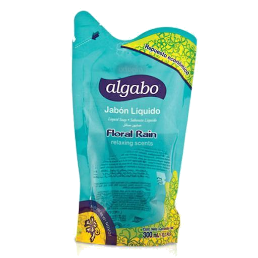 JABON LIQ. FLORAL RAIN X300ML DOY PACK ALGABO