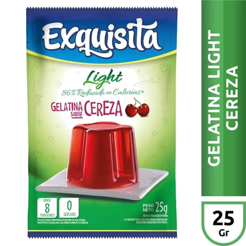 EXQUISITA GELATINA X25G. CEREZA LIGHT