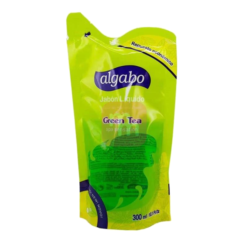 JABON LIQUIDO ALGABO GREEN TEA REPUESTO X300ML