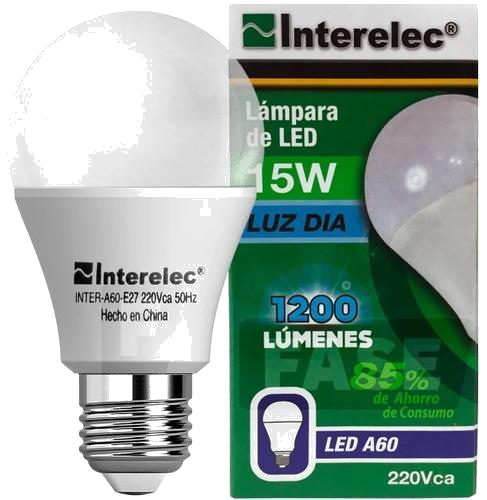 INTERELEC LAMPARA LED A60 LUZ DIA X15W