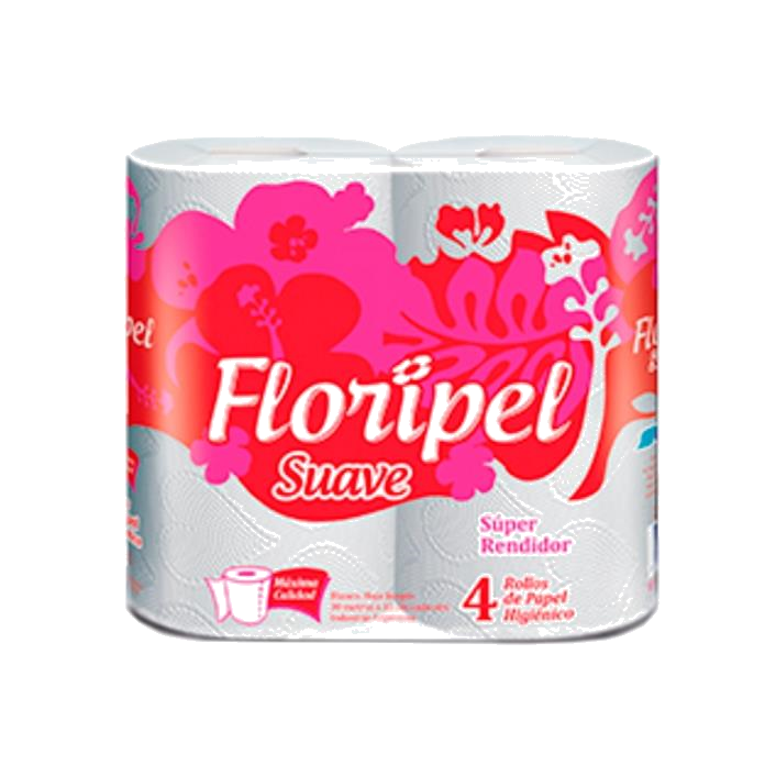 PAPEL HIG. FLORIPEL SUAVE 30MTR X 4UN