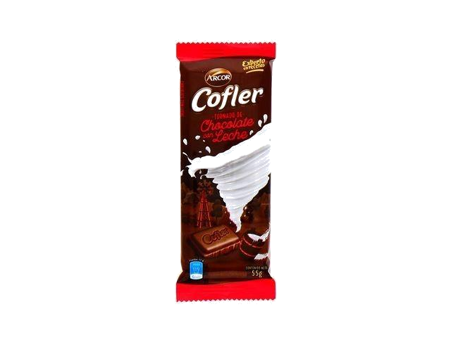 ARCOR COFLER TORNADO DE CHOCOLATE CON LECHE X 55 G 