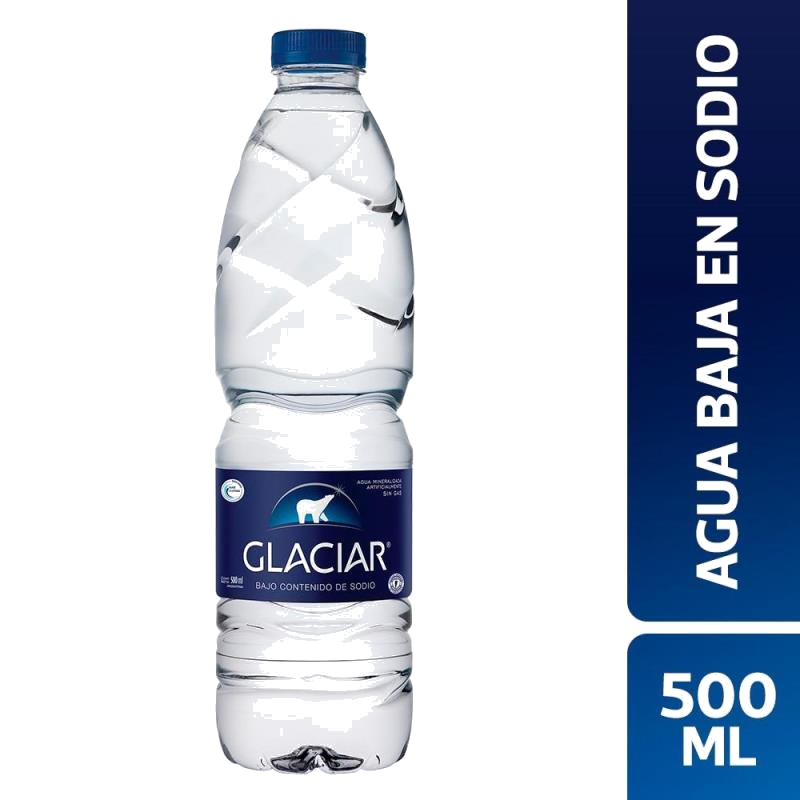 AGUA GLACIAR PET S/G. X500ML.