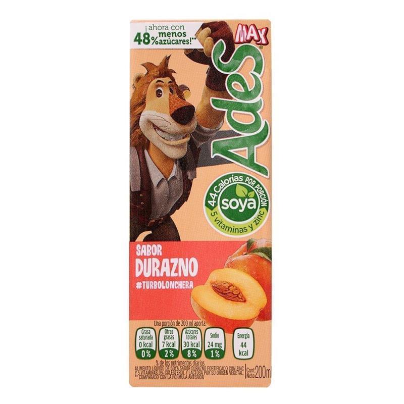 ADES SOJA CON JUGO DE DURAZNO X 200ML
