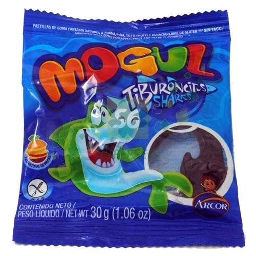 ARCOR MOGUL 25%FRUTAS TIBURONCITOS X 30G