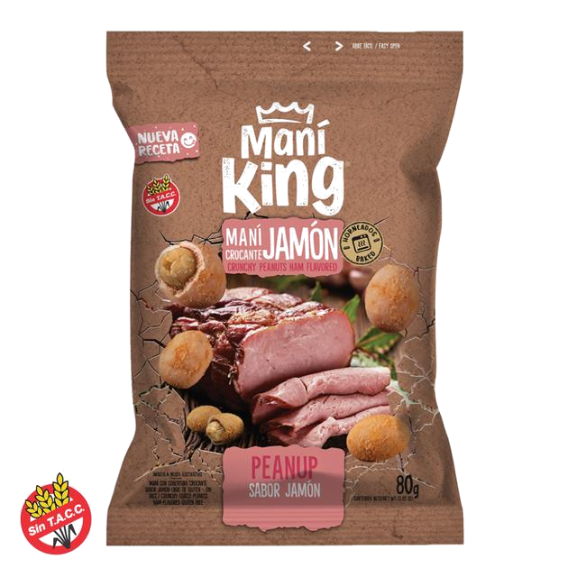 KING MANI PEANUP CROCANTE JAMON X80GRS 