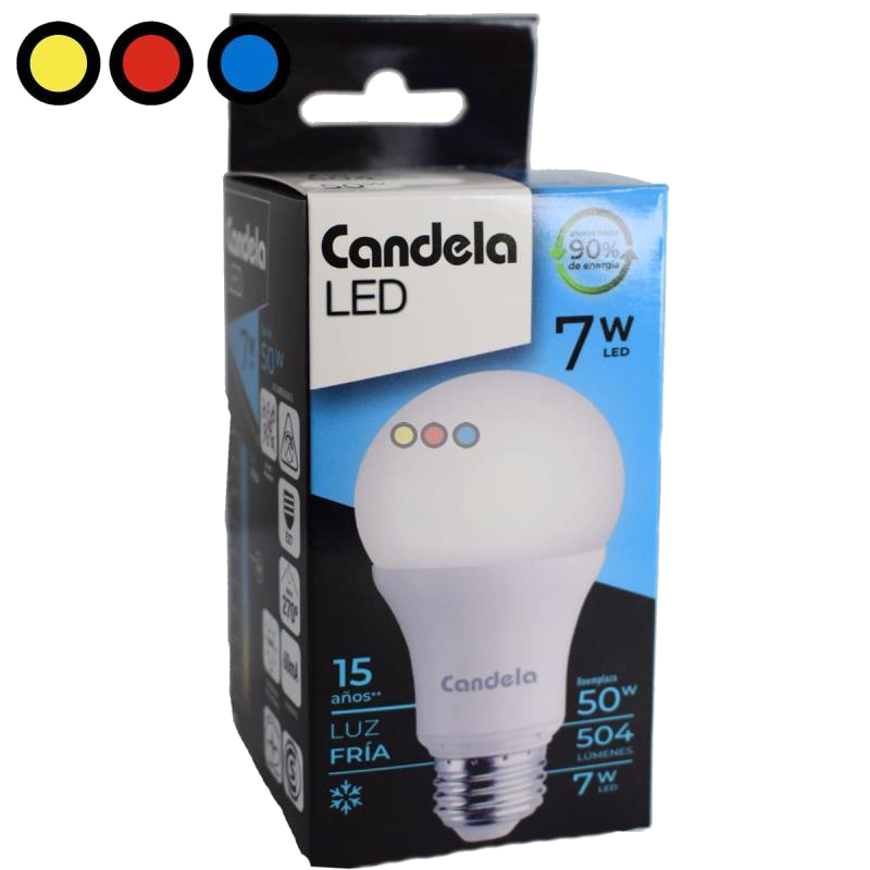 LAMPARA CANDELA LUZ FRIA LED 7 W