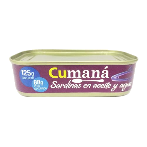 CUMANA SARDINAS EN ACEITE Y AGUA 125G