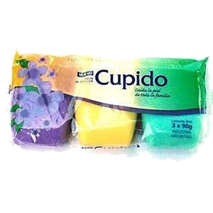 JABÓN DE TOC. CUPIDO TRICOLOR 3UN X 90GR