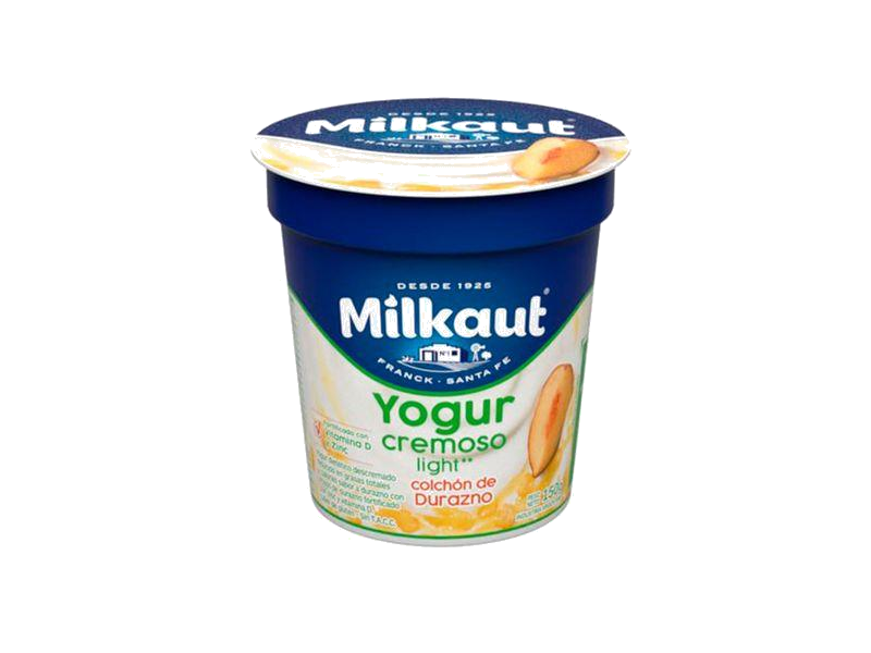 YOGUR CON FRUTAS DESCR.DURAZNO MILKAUT  X150GRS.