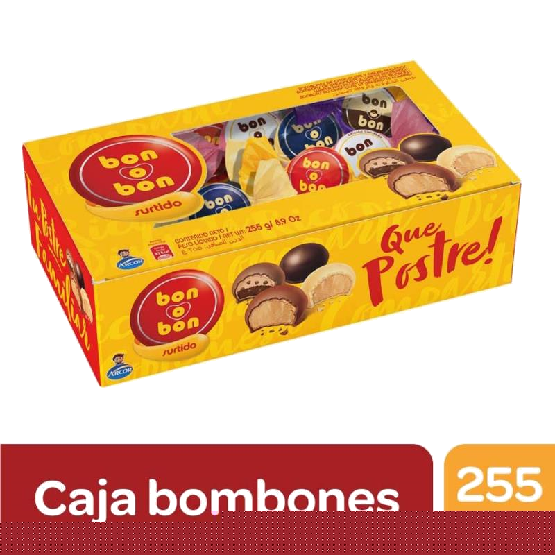 BOM. BON O BON ARCOR SURTIDO X255G.