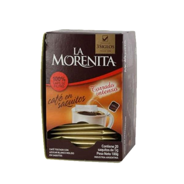 CAFE MORENITA EN SAQUITOS 20S.  100G. LA VIRGINIA 